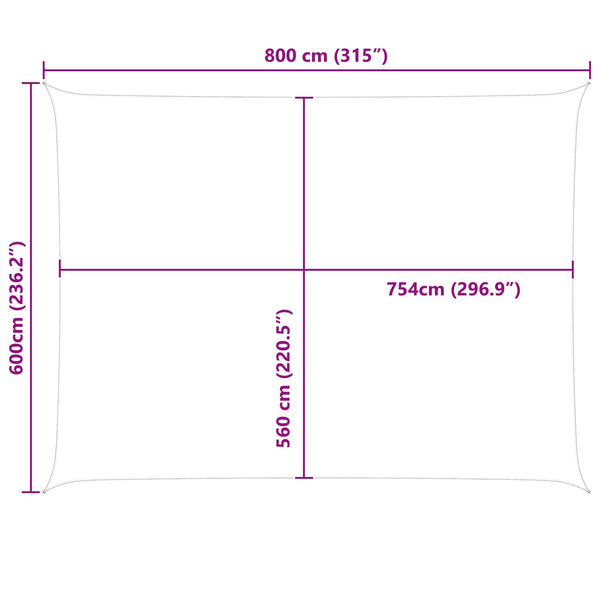 Aurinkosuojapurje Sininen ja valkoinen 8 x 6 m