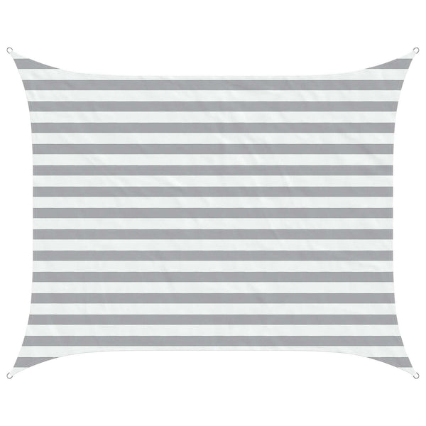 Aurinkosuojapurje Vaaleanharmaa ja valkoinen 2 x 2,5 m