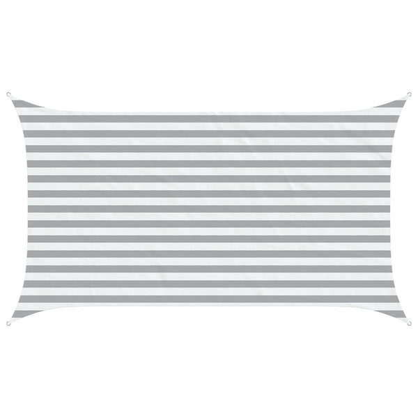 Aurinkosuojapurje Vaaleanharmaa ja valkoinen 3,5 x 2 m