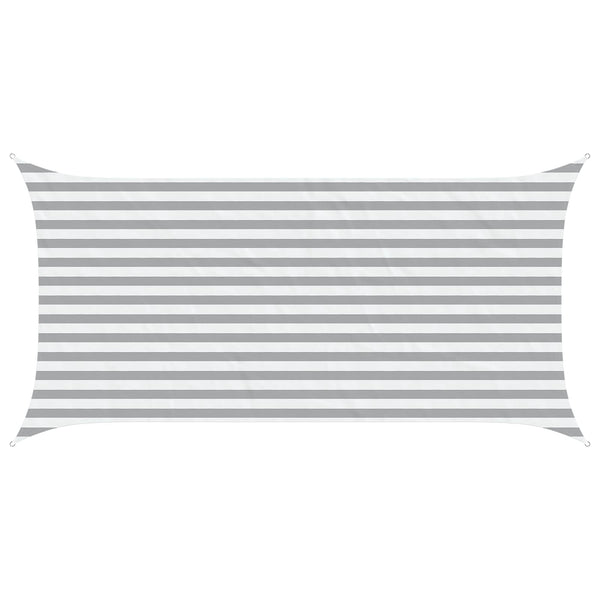 Aurinkosuojapurje Vaaleanharmaa ja valkoinen 4 x 2 m
