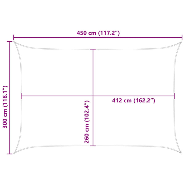 Aurinkosuojapurje Vaaleanharmaa ja valkoinen 4,5 × 3 m