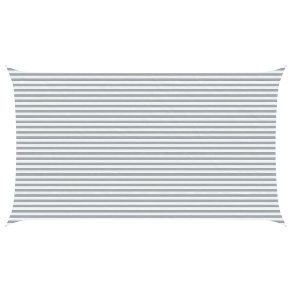 Aurinkosuojapurje Vaaleanharmaa ja valkoinen 7 x 4 m