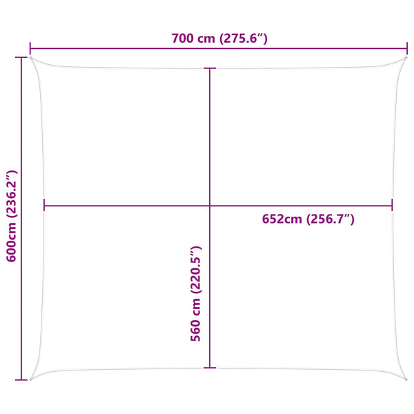 Aurinkosuojapurje Vaaleanharmaa ja valkoinen 7 x 6 m