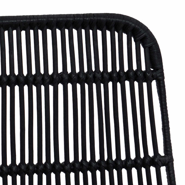Ruokatuoli 2 kpl Rattan ja Teräs Musta 41 x 55 x 85 cm