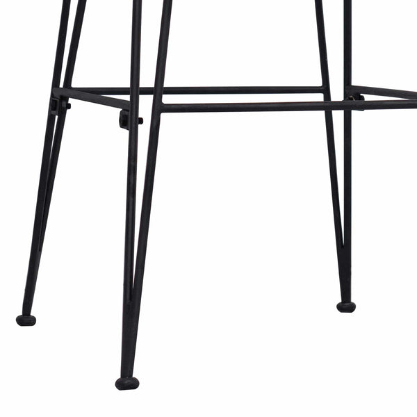 Ruokatuoli 2 kpl Rattan ja Teräs Musta 41 x 55 x 85 cm