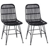 Ruokatuoli 2 kpl Rattan ja Teräs Musta 41 x 55 x 85 cm