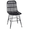 Ruokatuoli 2 kpl Rattan ja Teräs Musta 41 x 55 x 85 cm