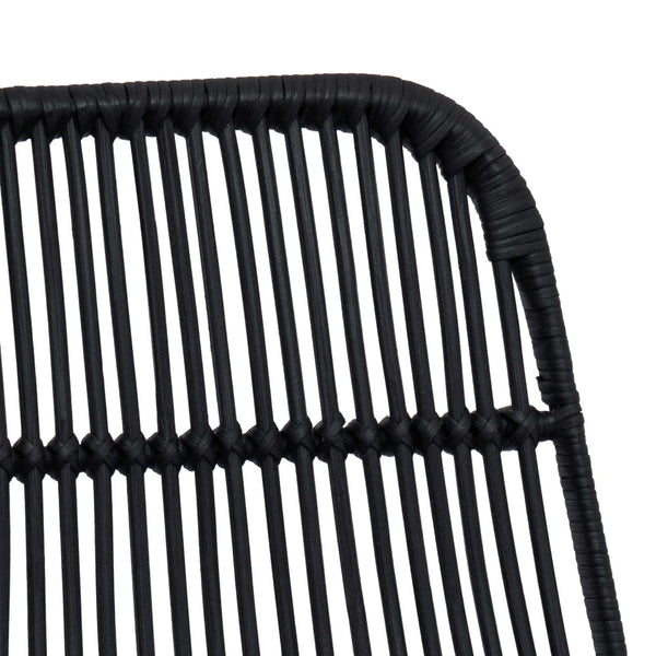 Baarijakkara 2 kpl Musta 44 x 55 x 109 cm Rattan ja Teräs
