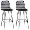 Baarijakkara 2 kpl Musta 44 x 55 x 109 cm Rattan ja Teräs