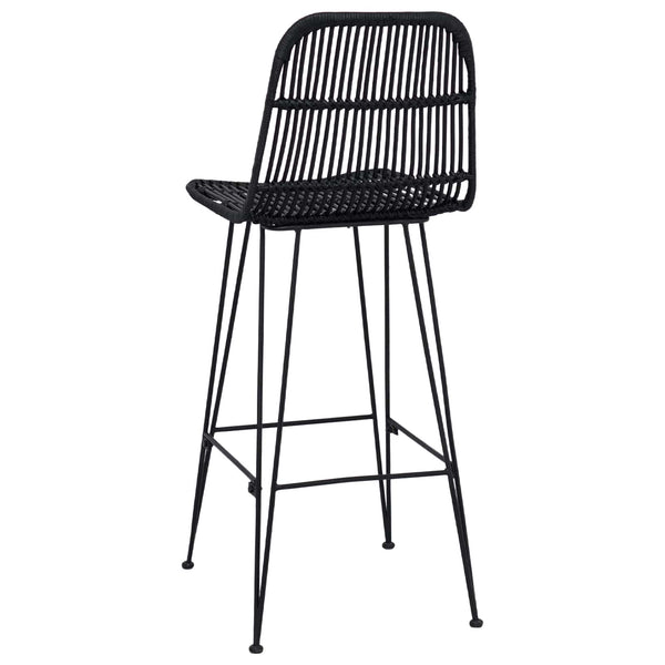 Baarijakkara 2 kpl Musta 44 x 55 x 109 cm Rattan ja Teräs