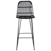 Baarijakkara 2 kpl Musta 44 x 55 x 109 cm Rattan ja Teräs