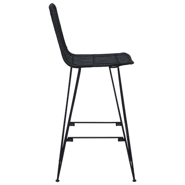 Baarijakkara 2 kpl Musta 44 x 55 x 109 cm Rattan ja Teräs