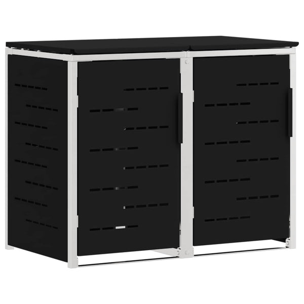Rullakontin varastointi for 2 Bins 240L Ruostumaton teräs Musta