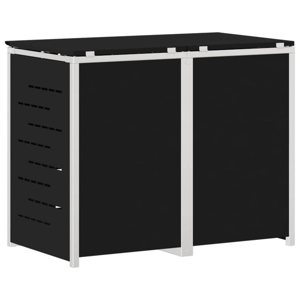 Rullakontin varastointi for 2 Bins 240L Ruostumaton teräs Musta