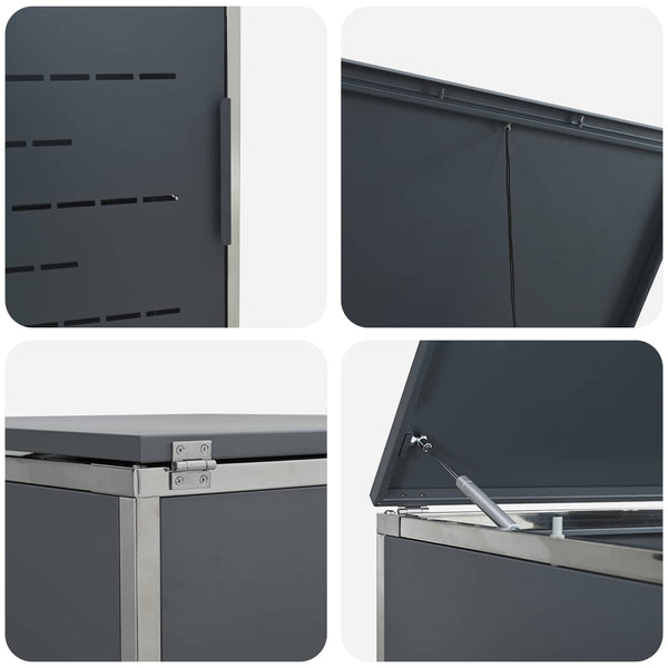 Rullakontin varastointi for 4 Bins 240L Ruostumaton teräs