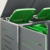 Rullakontin varastointi for 2 Bins 240L Ruostumaton teräs