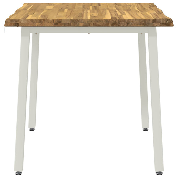 60 x 55 x 75 cm Tiheä akasiapuu valkoinen Suorakaide