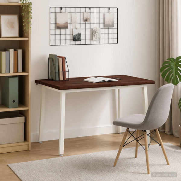 90 x 55 x 75 cm Tiheä akasiapuu Tumma ruskea ja valkoinen