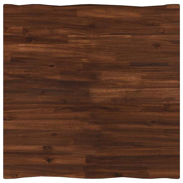 70 x 70 x 75 cm Tiheä akasiapuu Tumma ruskea ja valkoinen Neliö