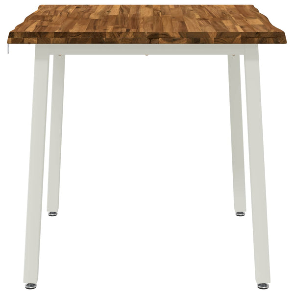 70 x 70 x 75 cm Tiheä akasiapuu Luonnollinen ja valkoinen Neliö