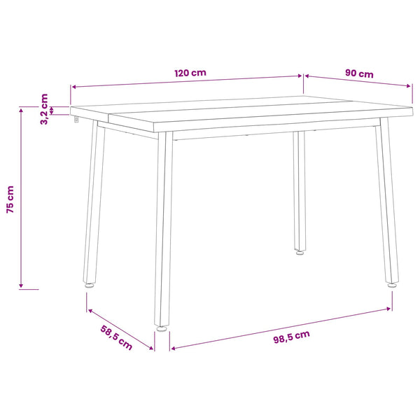 120 x 80 x 75 cm Tiheä akasiapuu Valkoinen ja musta Suorakaide