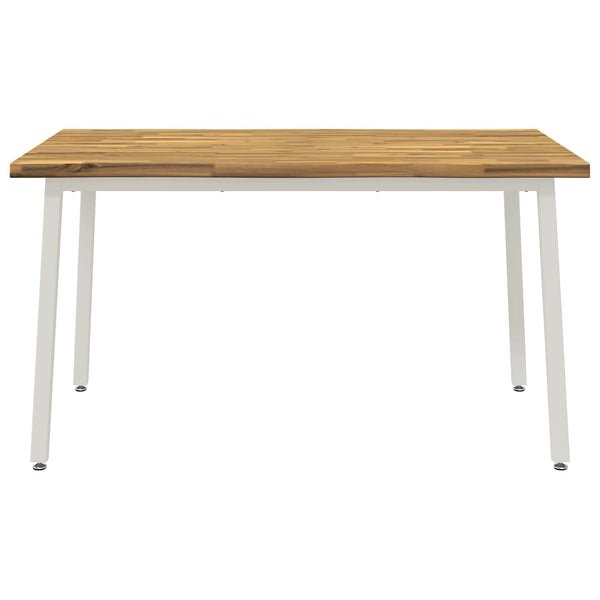 120 x 90 x 75 cm Tiheä akasiapuu valkoinen Suorakaide