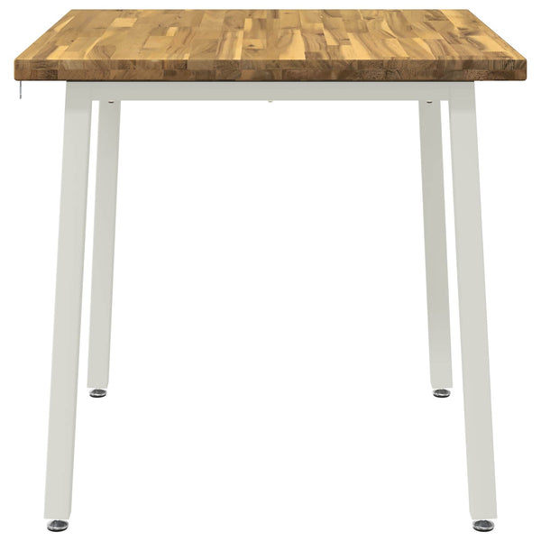 60 x 55 x 75 cm Tiheä akasiapuu valkoinen Suorakaide