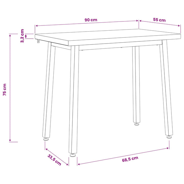 90 x 55 x 75 cm Tiheä akasiapuu Luonnollinen ja valkoinen