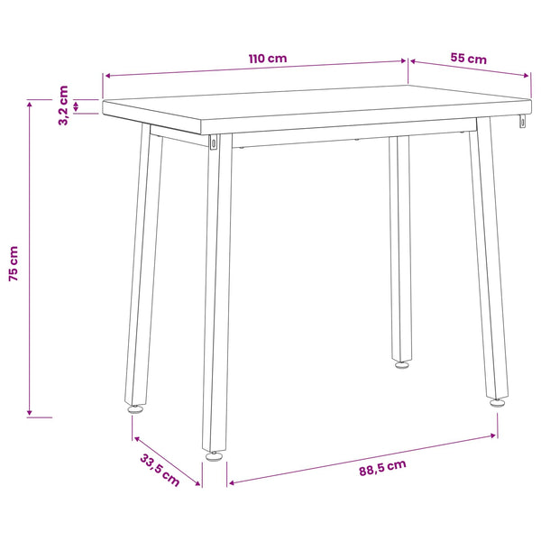 110 x 55 x 75 cm Tiheä akasiapuu Tummanruskea ja musta