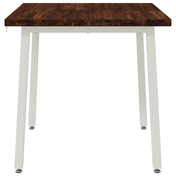 70 x 70 x 75 cm Tiheä akasiapuu Tumma ruskea ja valkoinen Neliö