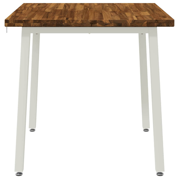 70 x 70 x 75 cm Tiheä akasiapuu Luonnollinen ja valkoinen Neliö