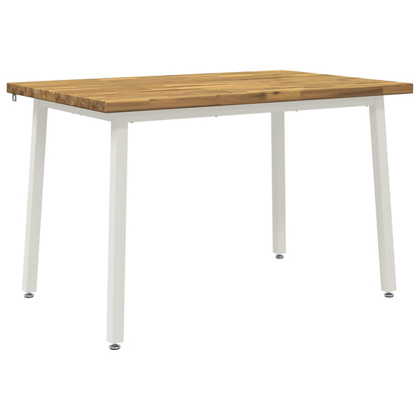 120 x 80 x 75 cm Tiheä akasiapuu valkoinen Suorakaide