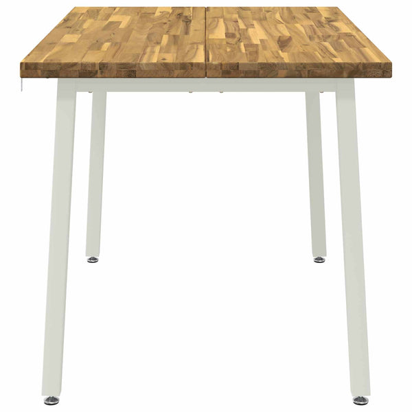 120 x 80 x 75 cm Tiheä akasiapuu valkoinen Suorakaide