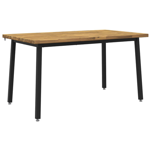140 x 80 x 75 cm Tiheä akasiapuu Valkoinen ja musta Suorakaide