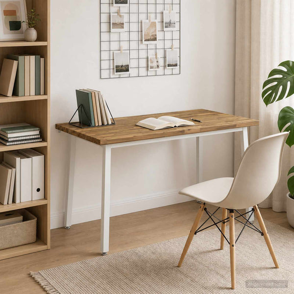 140 x 70 x 75 cm Tiheä akasiapuu valkoinen Suorakaide
