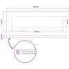 Suorakulmainen pöytälevy 100 x 30 x 3,2 cm Suorakaide