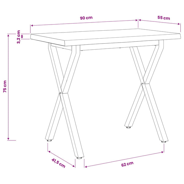 Elävä Reunakynttiläruokapöytä 90 x 55 x 75 cm Tiheä akasiapuu