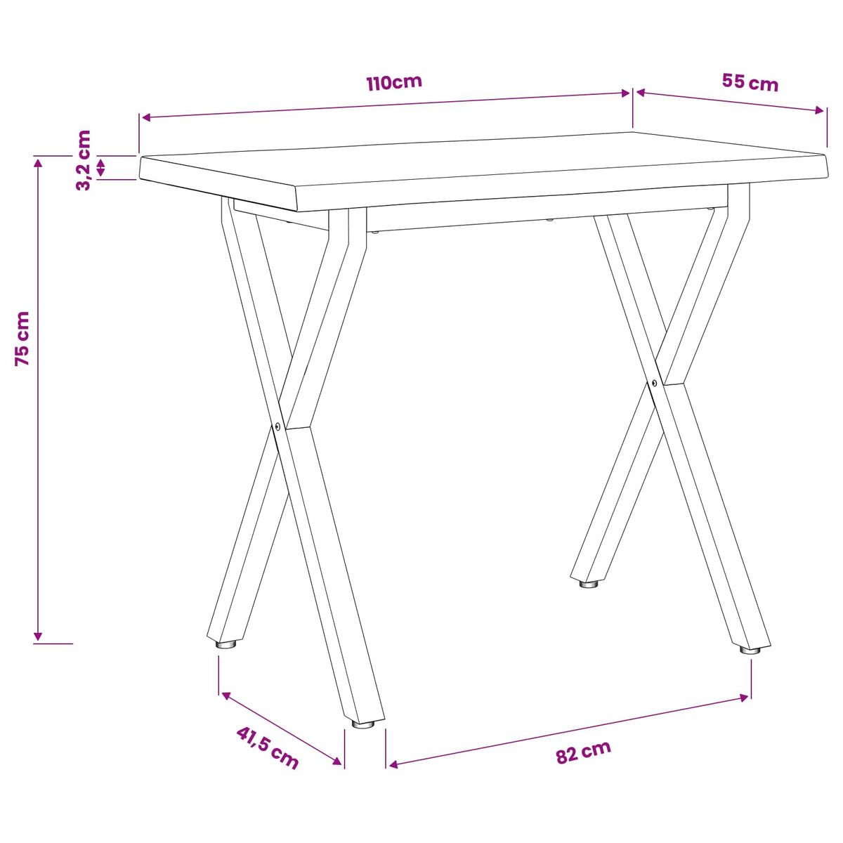 Elävä Reunakynttiläruokapöytä 110 x 55 x 75 cm Tiheä akasiapuu