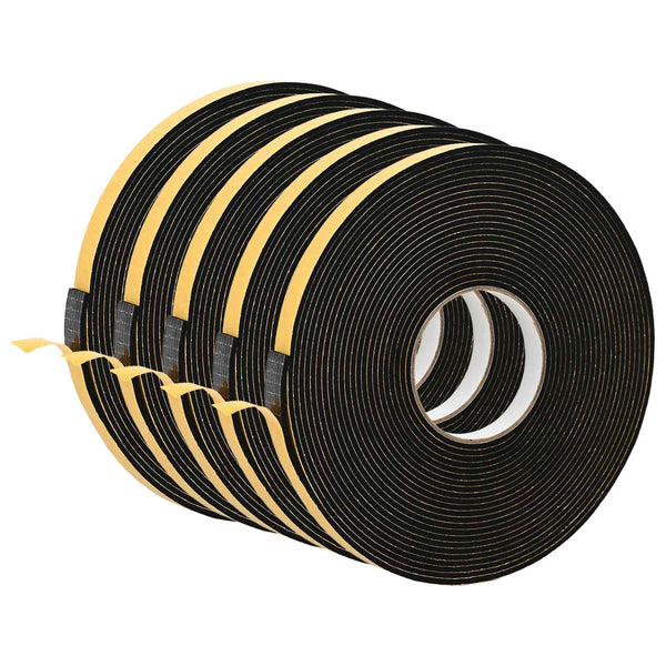 Itsekiinnittyvä vaahtoteippi 5 kpl Musta 15mm x 10m CR-vahto