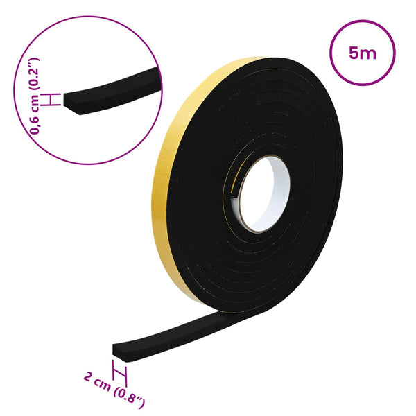 Itsekiinnittyvä vaahtoteippi 20 kpl Musta 20mm x 5m CR-vahto
