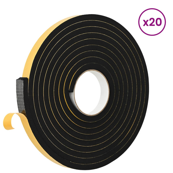 Itsekiinnittyvä vaahtoteippi 20 kpl Musta 20mm x 5m CR-vahto