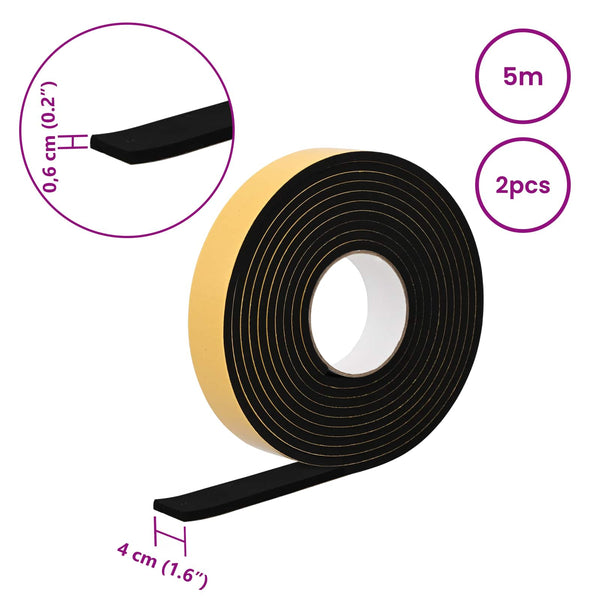 Itsekiinnittyvä vaahtoteippi 2 kpl Musta 40mm x 5m CR-vahto