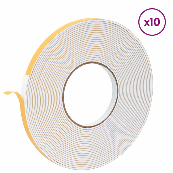 Itsekiinnittyvä vaahtoteippi 10 kpl valkoinen 10mm x 10m