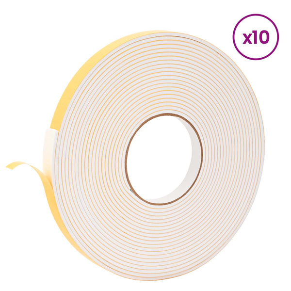 Itsekiinnittyvä vaahtoteippi 10 kpl valkoinen 10mm x 10m