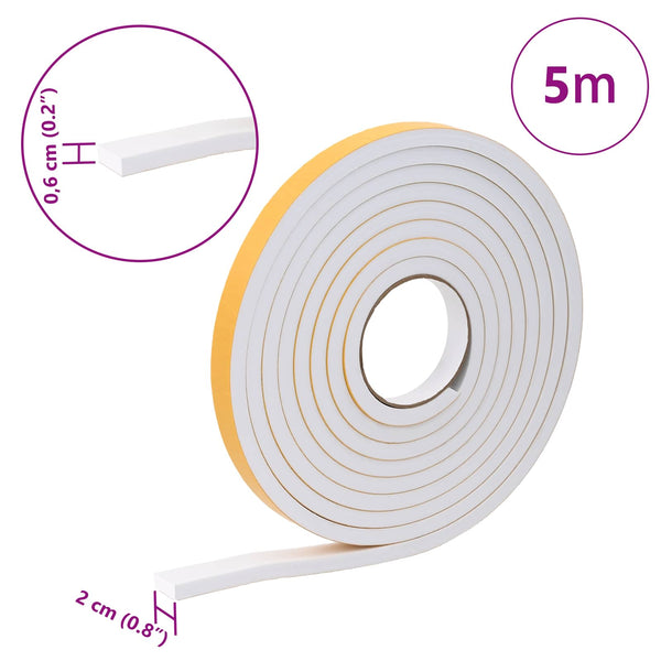 Itsekiinnittyvä vaahtoteippi 10 kpl valkoinen 20mm x 5m