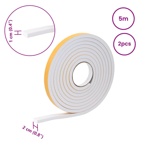 Itsekiinnittyvä vaahtoteippi 2 kpl valkoinen 20mm x 5m CR-vahto