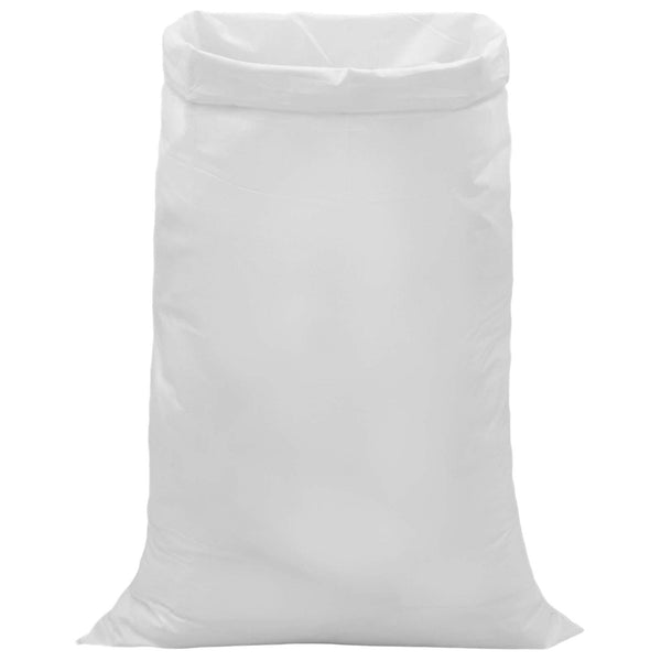 Kudotut säkit 10 kpl valkoinen 80 x 125 cm PP