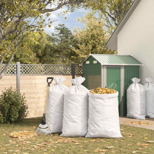 Kudotut säkit 50 kpl valkoinen 80 x 125 cm PP
