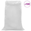Kudotut säkit 100 kpl valkoinen 80 x 125 cm PP