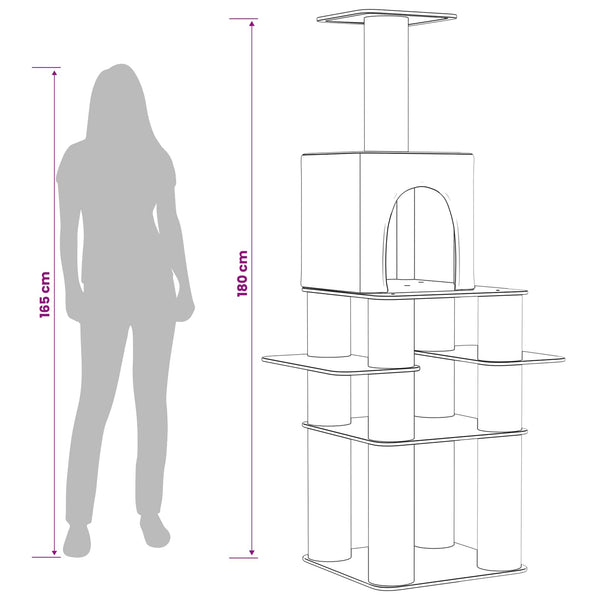 Kissanpuu sisaliraapimispuilla Tummanharmaa 180 cm